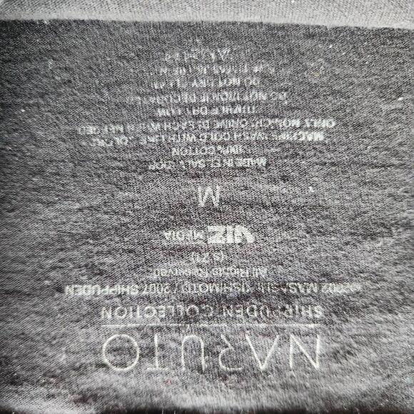 Naruto Men's medium black Anime T-shirt 100% cotton short sleeve crew neck - Picture 3 of 4